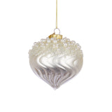 BIZZOTTO Pendaglio Sfera Pallina in Vetro per Albero di Natale 7cm Emotions Bianco
