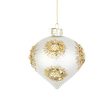 BIZZOTTO Pendaglio Sfera Pallina in Vetro per Albero di Natale 7cm Fairy Bianco
