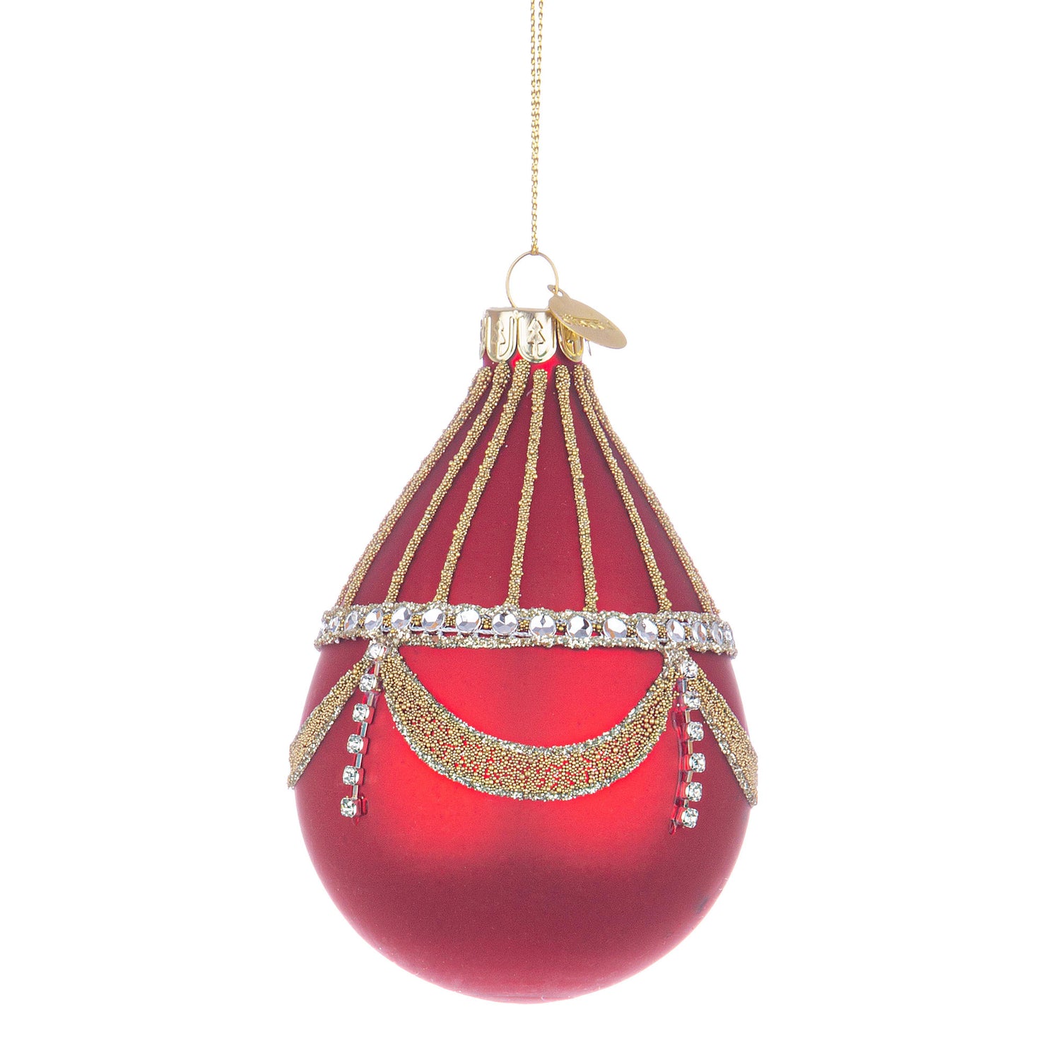 BIZZOTTO Pendaglio Sfera Pallina in Vetro per Albero di Natale 9cm Glyl Rosso