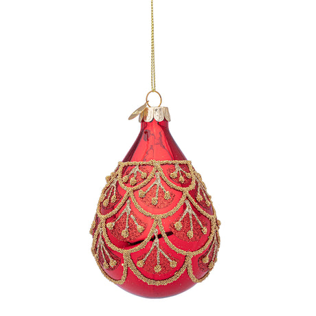 BIZZOTTO Pendaglio Sfera Pallina in Vetro per Albero di Natale 9cm Winslows Rosso