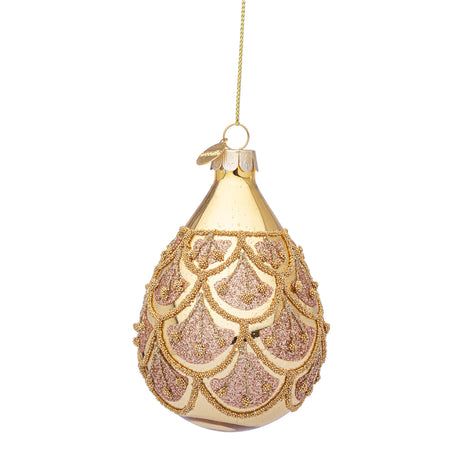 BIZZOTTO Pendaglio Sfera Pallina in Vetro per Albero di Natale 9cm Winslows Oro