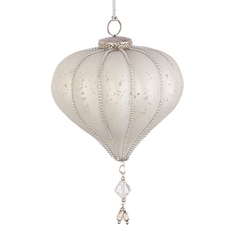 BIZZOTTO Pendaglio Sfera in Vetro per Albero di Natale 12,5cm Valiant Bianco