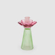 Portacandela Flower EDG in vetro color malva e stelo verde 21x12 cm