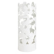 MONTEMAGGI Portaombrelli Cilindrico Flowers Metallo 49cm Bianco