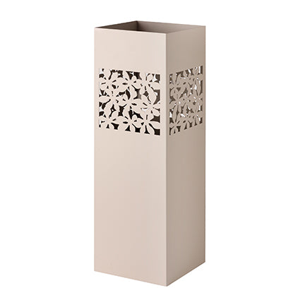MONTEMAGGI Portaombrelli Fascia Intagliata Fiori Metallo 49cm Tortora Base Quadrata