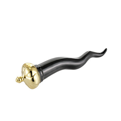 MONTEMAGGI Corno Nero Corona Oro 16cm Decorazione Dipinta a Mano Porcellana