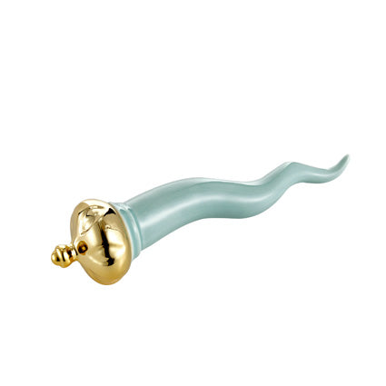 MONTEMAGGI Corno Tiffany Corona Oro 16cm Decorazione Dipinta a Mano Porcellana