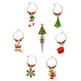 NOEL by Lamart Set 6 Segnabicchieri con Tappo Decori Natalizi Oro Metallo Tavola di Natale