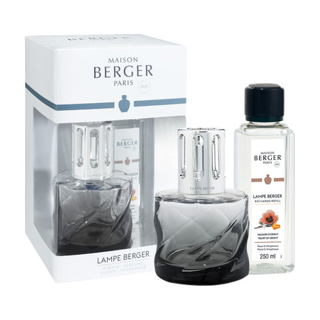 LAMPE BERGER Lampada Catalitica Spirale Nero con Flacone 250ml Velours d'Orient