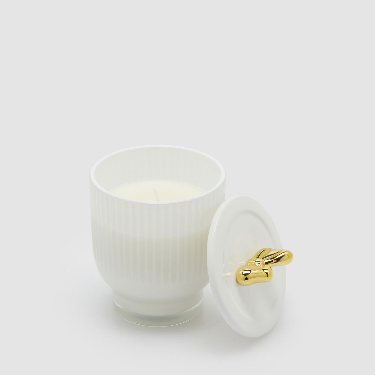 EDG Enzo De Gasperi Candela Profumata Natalizia Fiocco 13x9cm Vasetto in Ceramica Bianco