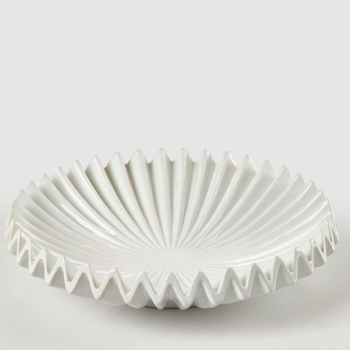 EDG Enzo De Gasperi Piatto Ciotola Svuotatasche Raggiera 36,5cm Avorio Ceramica