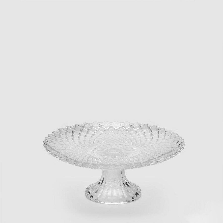 EDG Enzo De Gasperi Round Cake Stand Diamond Cake Pan 20cm Transparent Glass