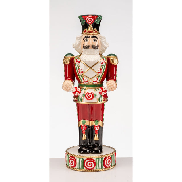 FITZ & FLOYD Schiaccianoci Soldatino 43cm Decorazione di Natale Porcellana