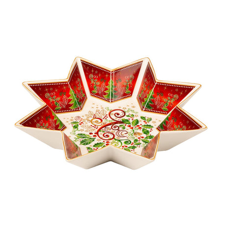 PALAIS ROYAL Pirofila Coppa Stella 32cm in Porcellana Tavola di Natale