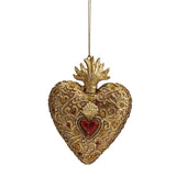 PALAIS ROYAL Pendaglio Appendino a Cuore in Poliresina 14cm Oro Addobbi di Natale