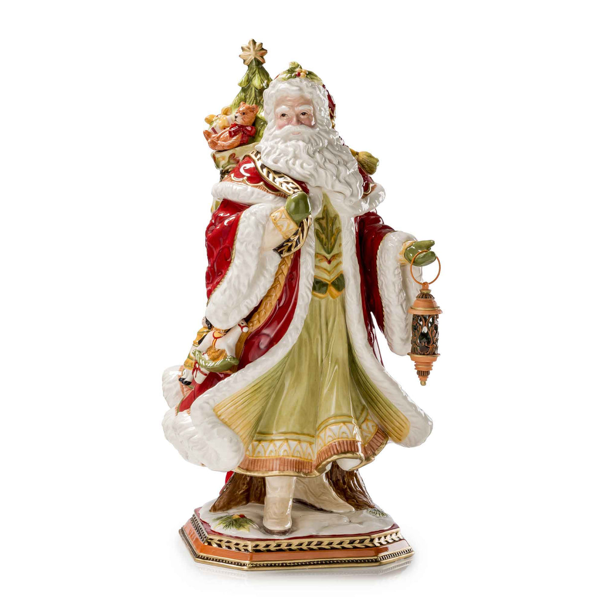 FITZ & FLOYD Figura Statua Babbo Natale Decorazione 50cm Porcellana