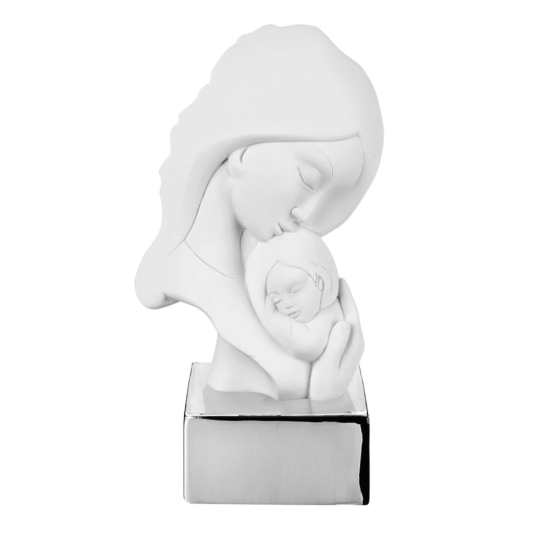 BONGELLI PREZIOSI Scultura Statua Maternità 20cm Argento Marmorino