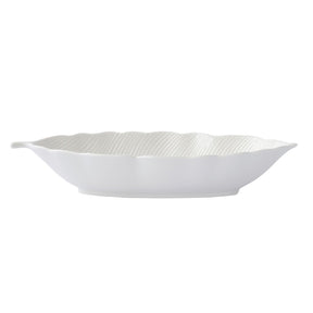 Insalatiera Foglia Leaves Easy Life in porcellana bianca 36x16 cm