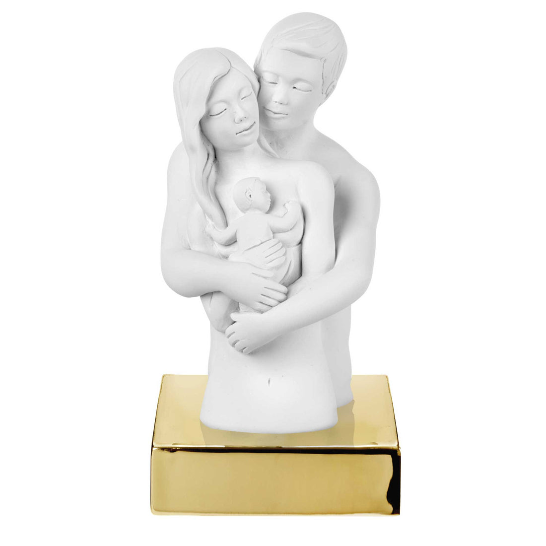BONGELLI PREZIOSI Scultura Statua Busto Famiglia 15cm Oro Marmorino