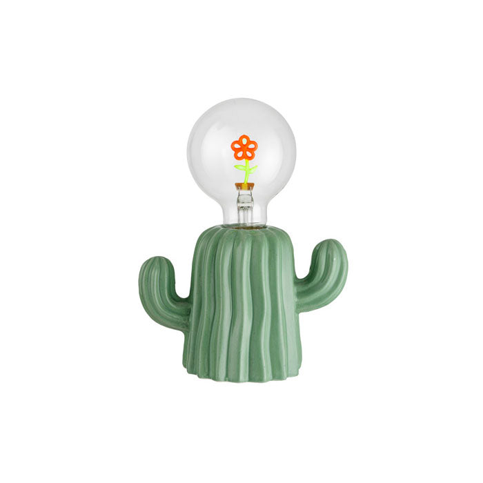 MONTEMAGGI Lampada da Tavolo LED a Batteria Cactus 15x20cm Ceramica