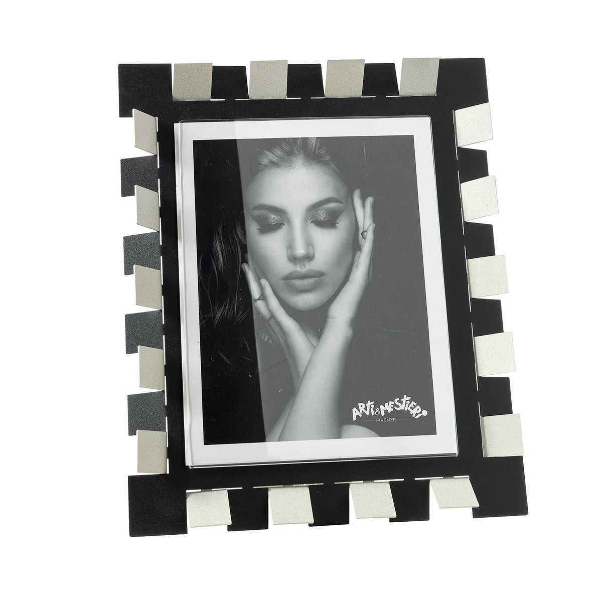 ARTI & MESTIERI Portafoto Vertigo Grande Avorio Nero 27,6x22cm