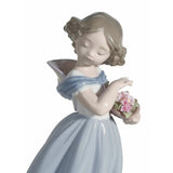 LLADRO' "Adorabile innocenza" Figura Statua Bimba Abito Lungo Fiori Porcellana H17cm