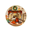 Piattino Cuccioli Bimbi Caminetto Brandani in porcellana decorata 30 cm