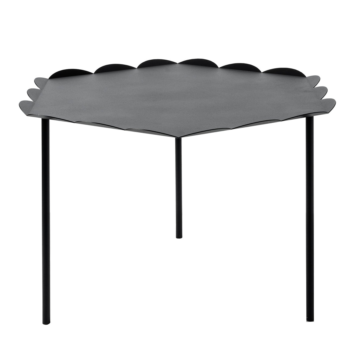 ARTI & MESTIERI Tavolino Soggiorno Moderno Merletto Esagonale Nero