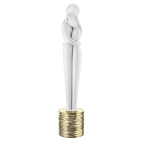 Scultura coppia stilizzata Bongelli Preziosi in resina finitura oro 40 cm