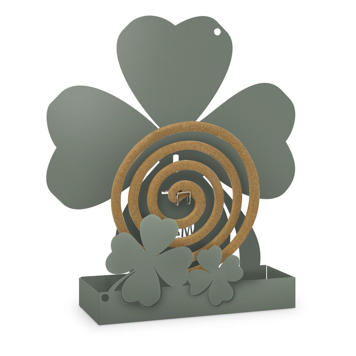 ARTI & MESTIERI Porta Zampirone di Design Quadrifoglio da Tavolo Verde Salvia 18x21cm