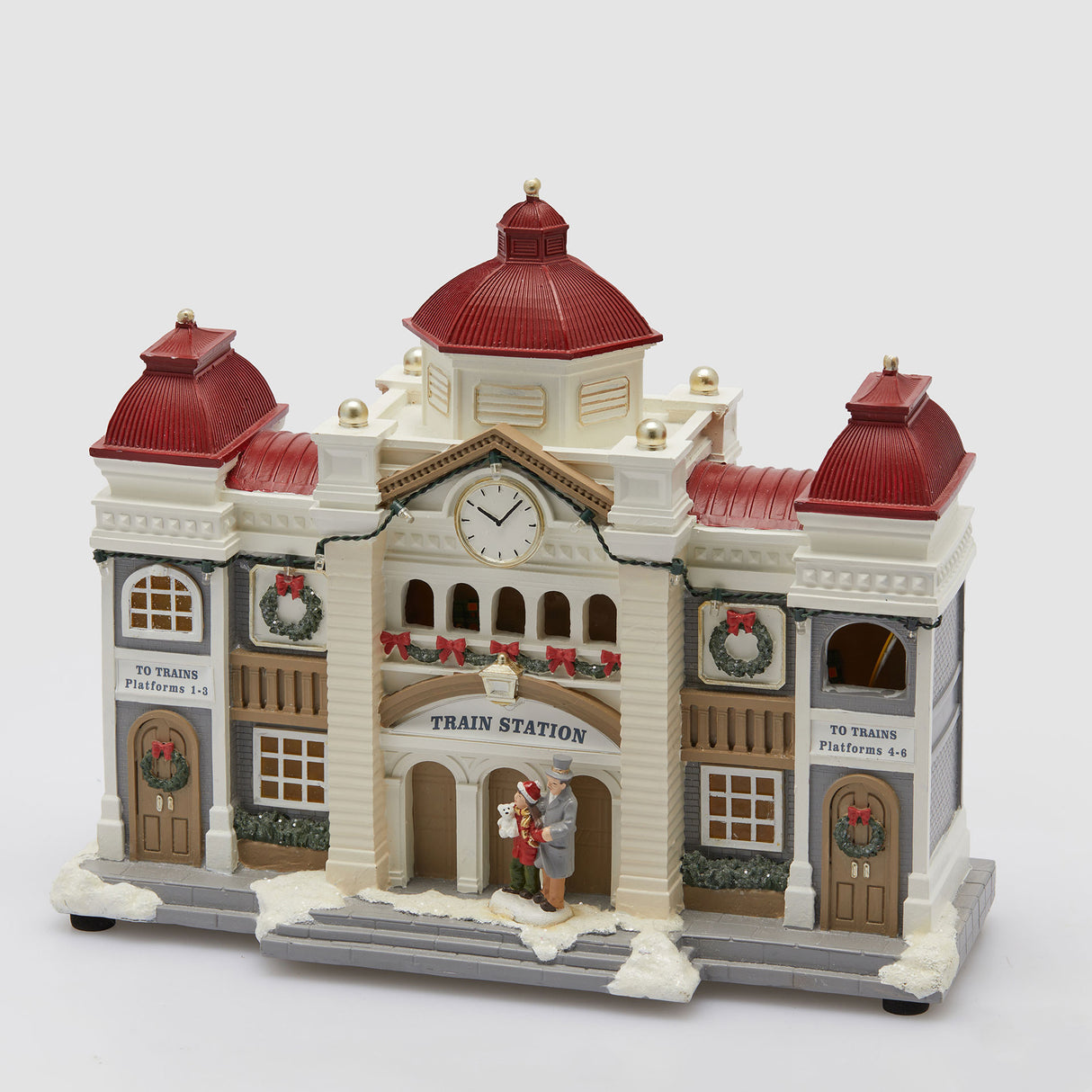 EDG Enzo De Gasperi Villaggio di Natale Stazione con Musica e Led 27x32cm