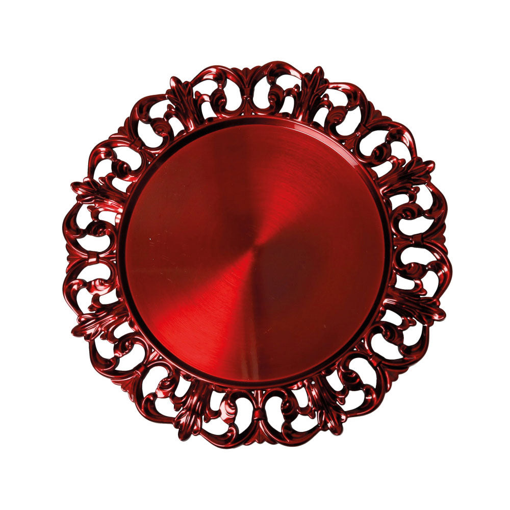 BRANDANI Sottopiatto Giglio 32cm Set 4 Pezzi Rosso