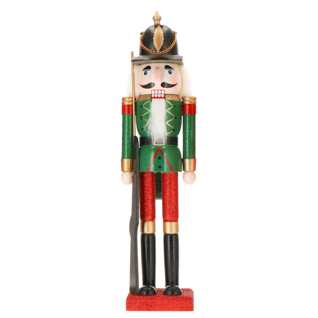TIMSTOR - Schiaccianoci Soldatino Nutcracker con Fucile 43cm Legno Decorazione Natalizia
