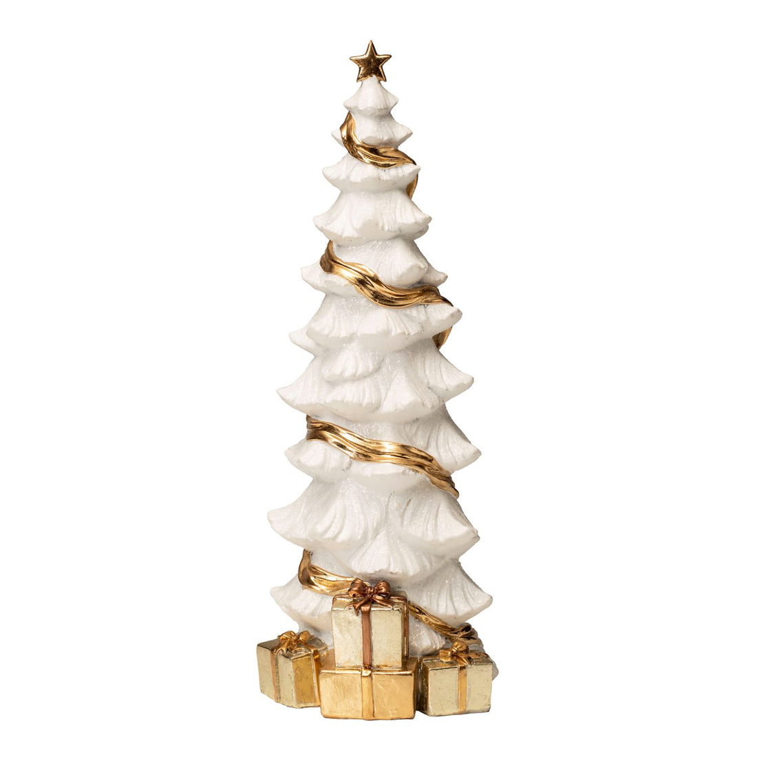 NOEL by Lamart Albero di Natale in Poliresina Decorazione di Natale 39cm Bianco Oro