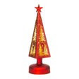 NOEL by Lamart Albero di Natale in Vetro con LED Decorazione di Natale 29cm Rosso