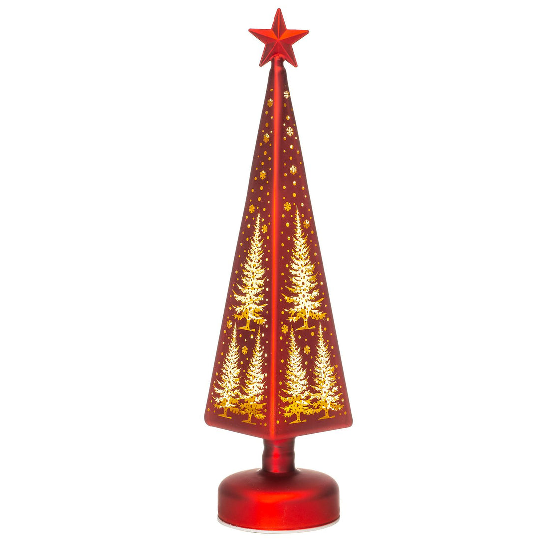 NOEL by Lamart Albero di Natale in Vetro con LED Decorazione di Natale 37cm Rosso