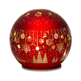 NOEL by Lamart Palla Sfera Luminosa in Vetro con LED Decorazione di Natale 10cm Rosso