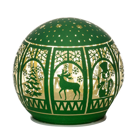 NOEL by Lamart Palla Sfera Luminosa in Vetro con LED Decorazione di Natale 10cm Verde
