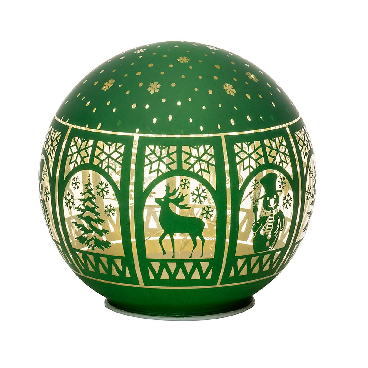 NOEL by Lamart Palla Sfera Luminosa in Vetro con LED Decorazione di Natale 12cm Verde