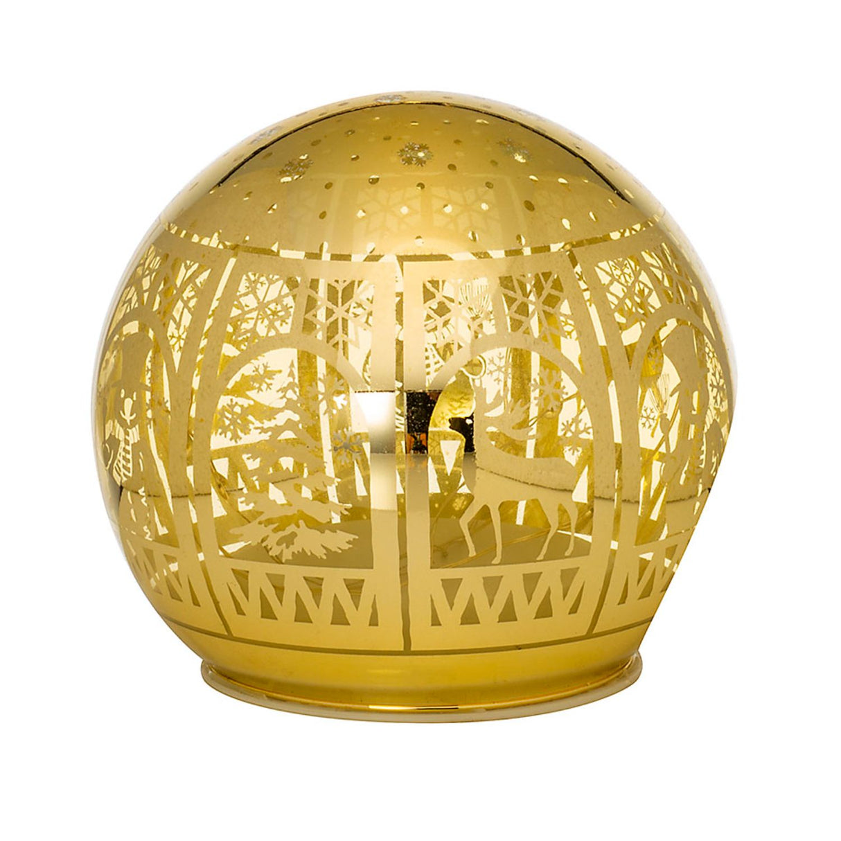 NOEL by Lamart Palla Sfera Luminosa in Vetro con LED Decorazione di Natale 12cm Oro