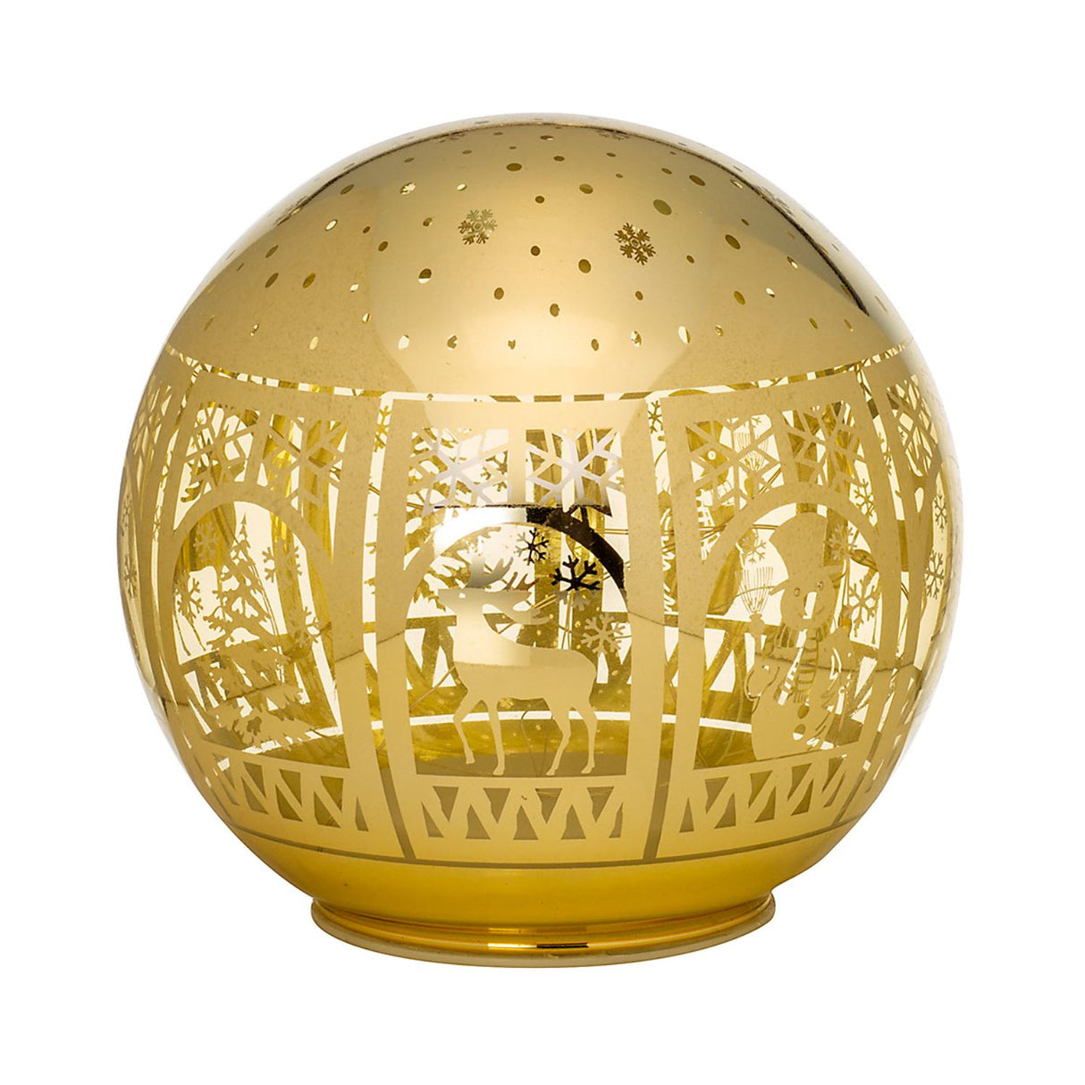 NOEL by Lamart Palla Sfera Luminosa in Vetro con LED Decorazione di Natale 15cm Oro
