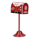 TIMSTOR Cassetta Buca delle Lettere Babbo Natale Mailbox 32cm Piccola Metallo Rosso