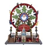TIMSTOR Ruota Panoramica Giostra Scena di Natale 34cm con LED Musica e Movimento