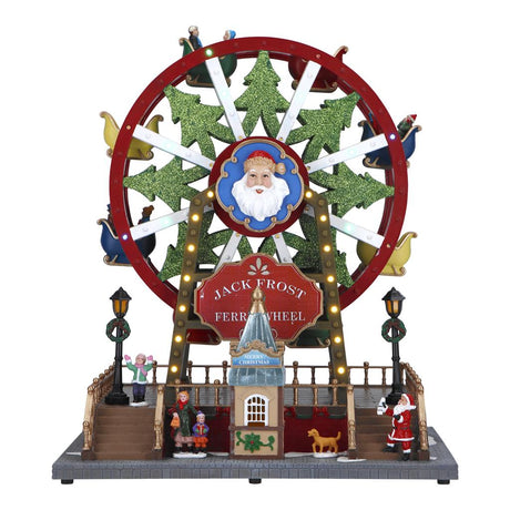TIMSTOR Ruota Panoramica Giostra Scena di Natale 34cm con LED Musica e Movimento
