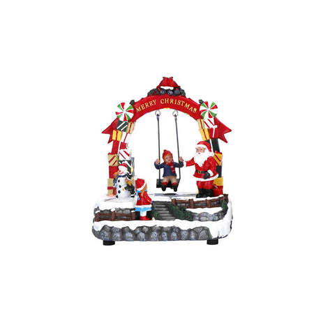 TIMSTOR Scena Paesaggio di Natale 22x19cm Decorazione Natalizia con Movimento Musica LED