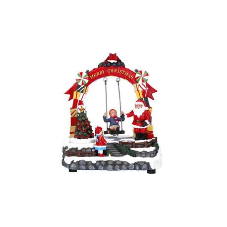TIMSTOR Scena Paesaggio di Natale 22x19cm Decorazione Natalizia con Movimento Musica LED