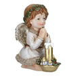 TIMSTOR Angelo Putto Che Prega con Candela con LED Decorazione Natalizia 18,5cm Resina
