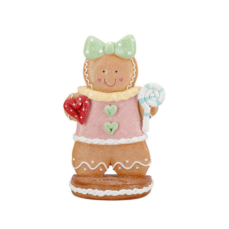 TIMSTOR Decorazione Natalizia Biscotto Omino di Pan di Zenzero 20,5cm Poliresina