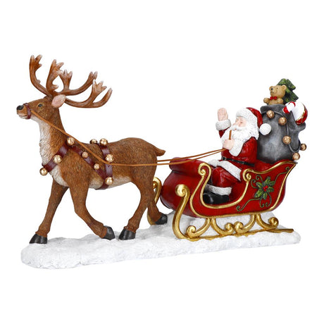 TIMSTOR Babbo Natale su Slitta Decorazione Natalizia 49cm Poliresina