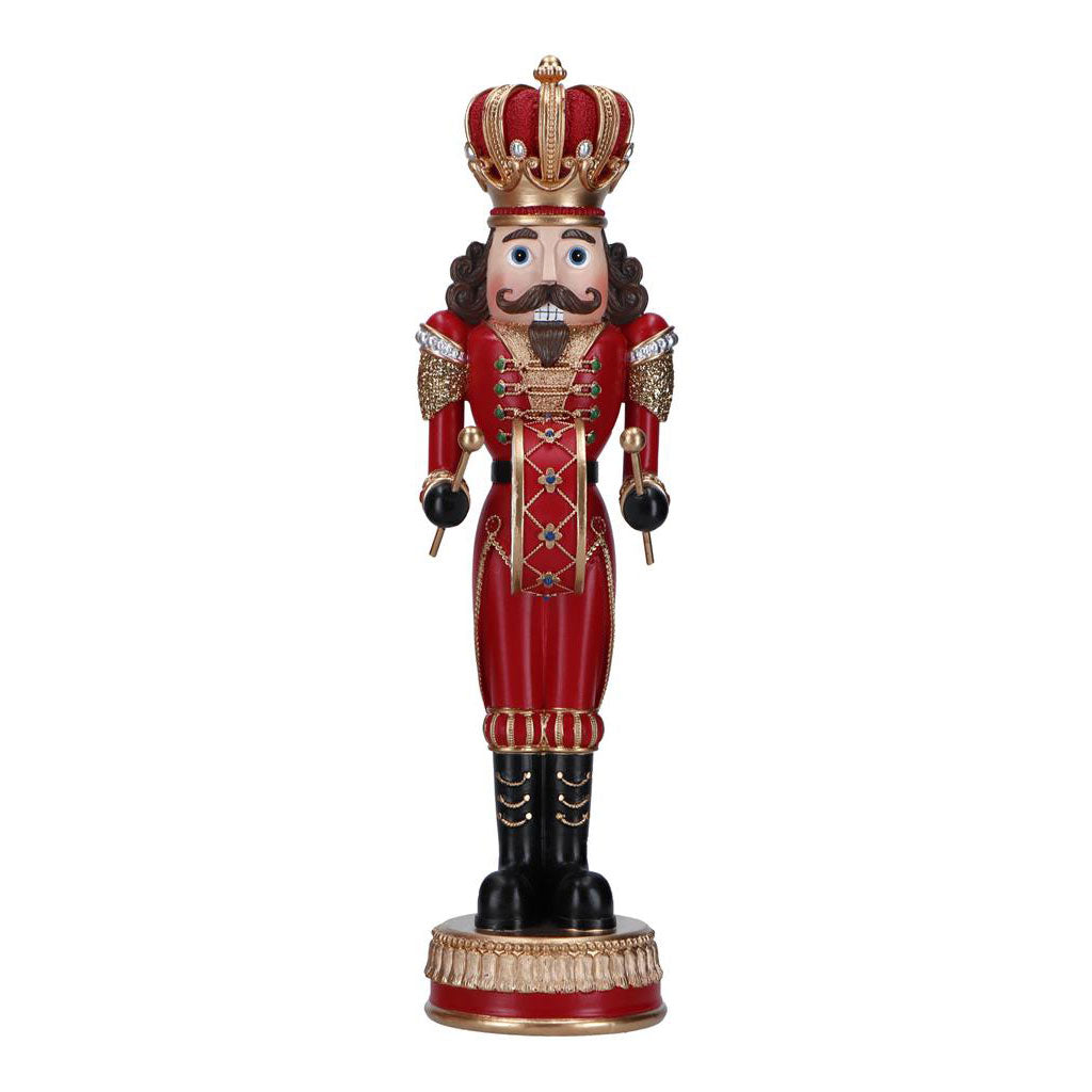 TIMSTOR Soldatino Schiaccianoci di Natale Nutcracker 35,5cm Poliresina Rosso e Oro